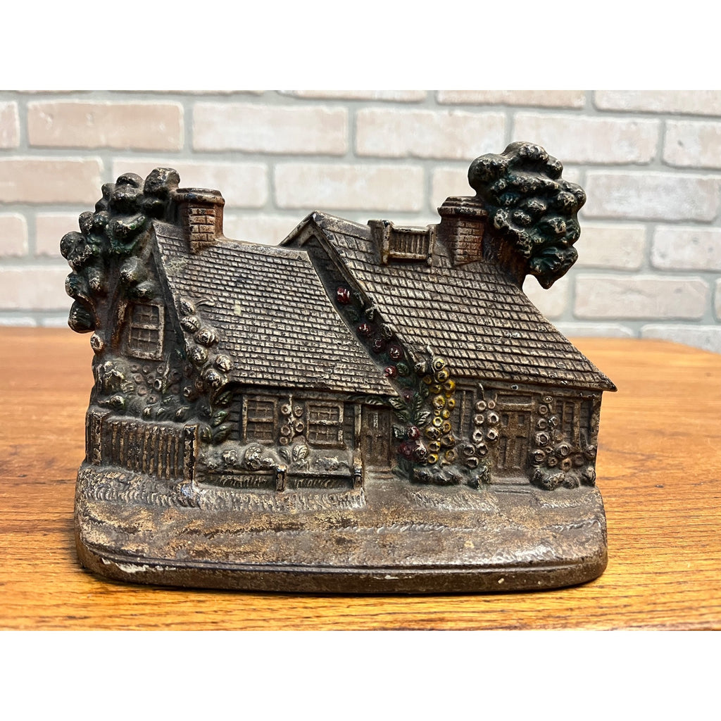 Vintage Cape Cod Cottage Cast Iron Hubley Doorstop Door Stop 5.5" x 7.75"