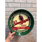 Vintage Jacob Leinenkugel Brewing Co. Round Metal Serving Tray With Indian Maiden Logo Chippewa Falls, WI
