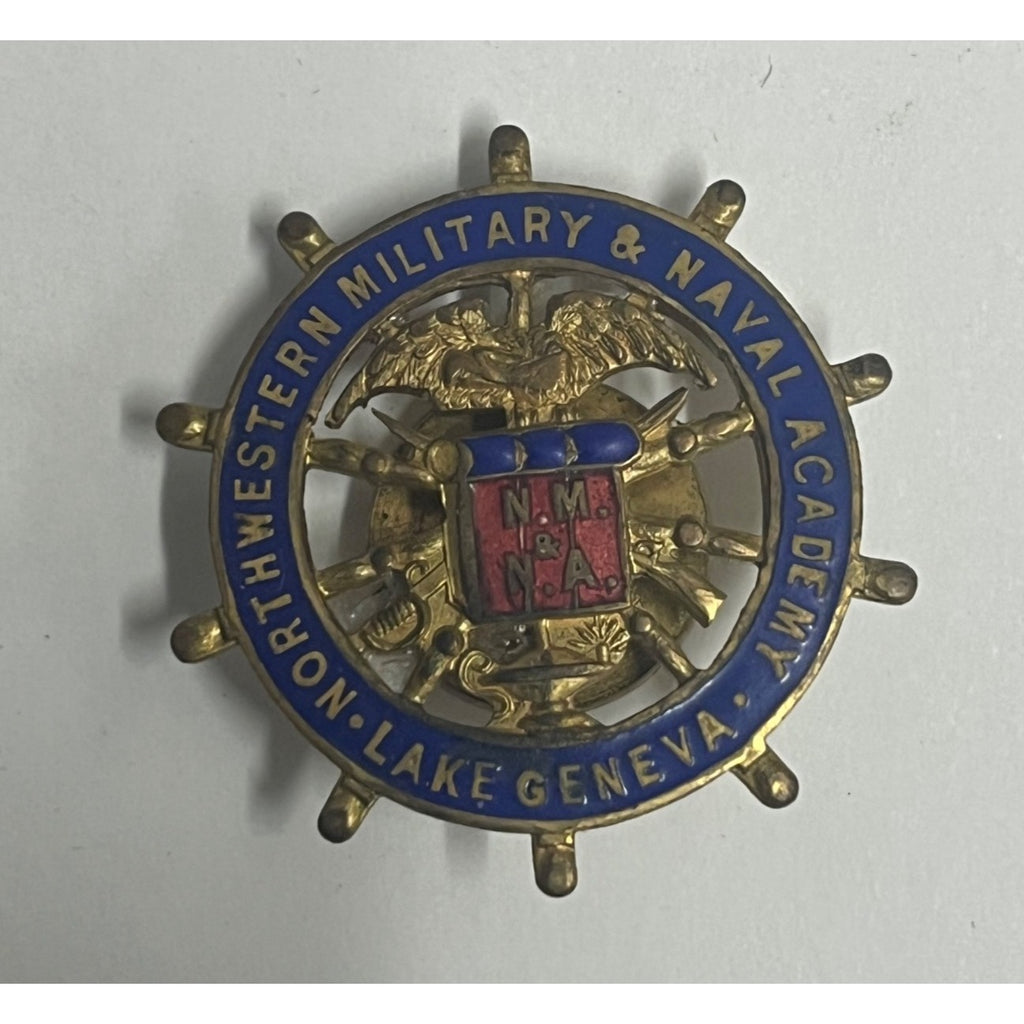 Vintage Northwestern US Military & Naval Academy Lake Geneva Wisconsin Badge Pin
