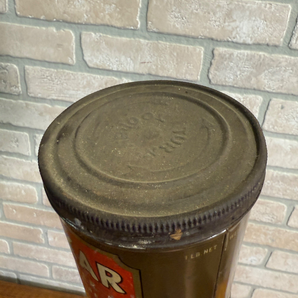 Antique Bokar Coffee Supreme One Pound Tin Container Can Kitchen