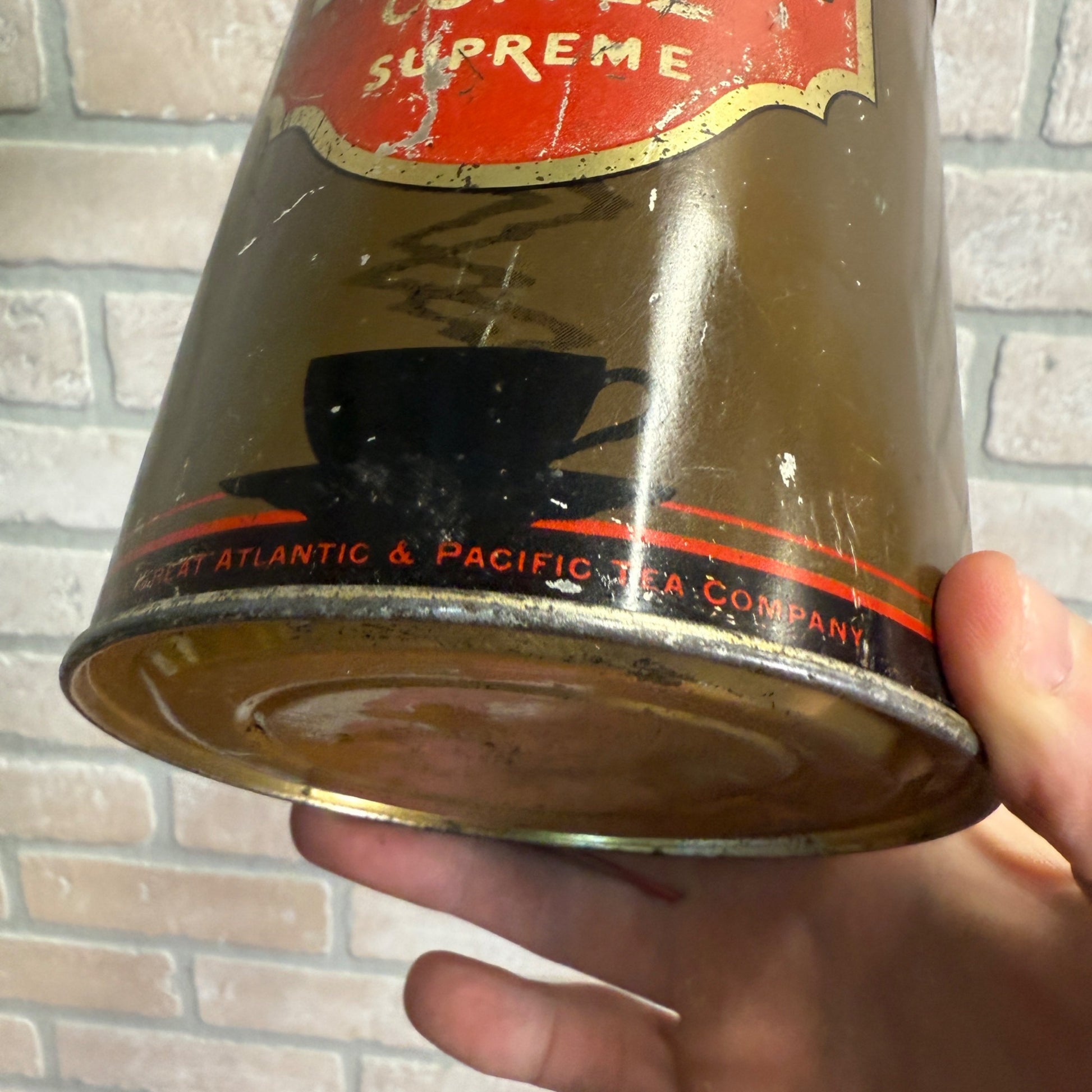 Antique Bokar Coffee Supreme One Pound Tin Container Can Kitchen