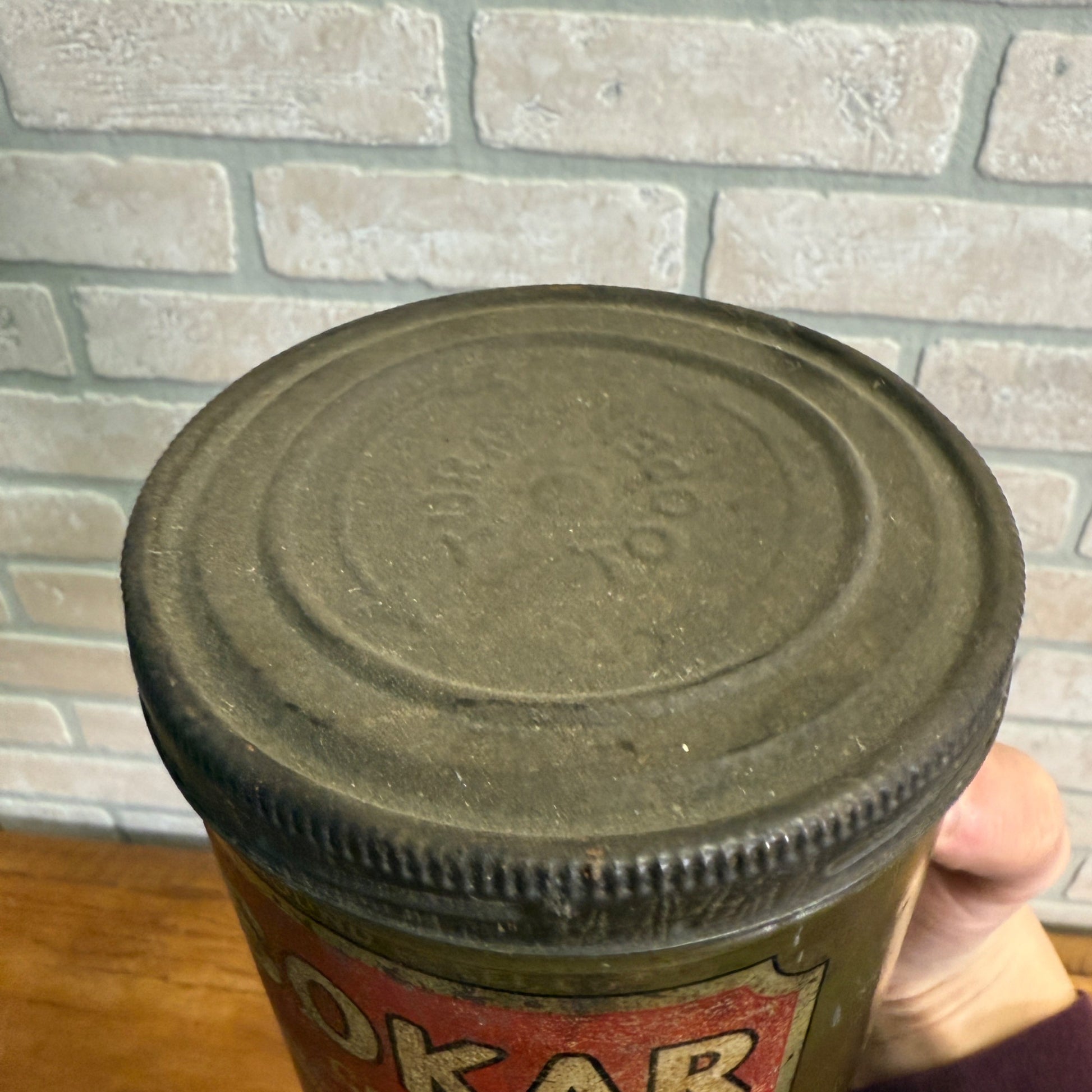 Antique Bokar Coffee Supreme One Pound Tin Container Can Kitchen