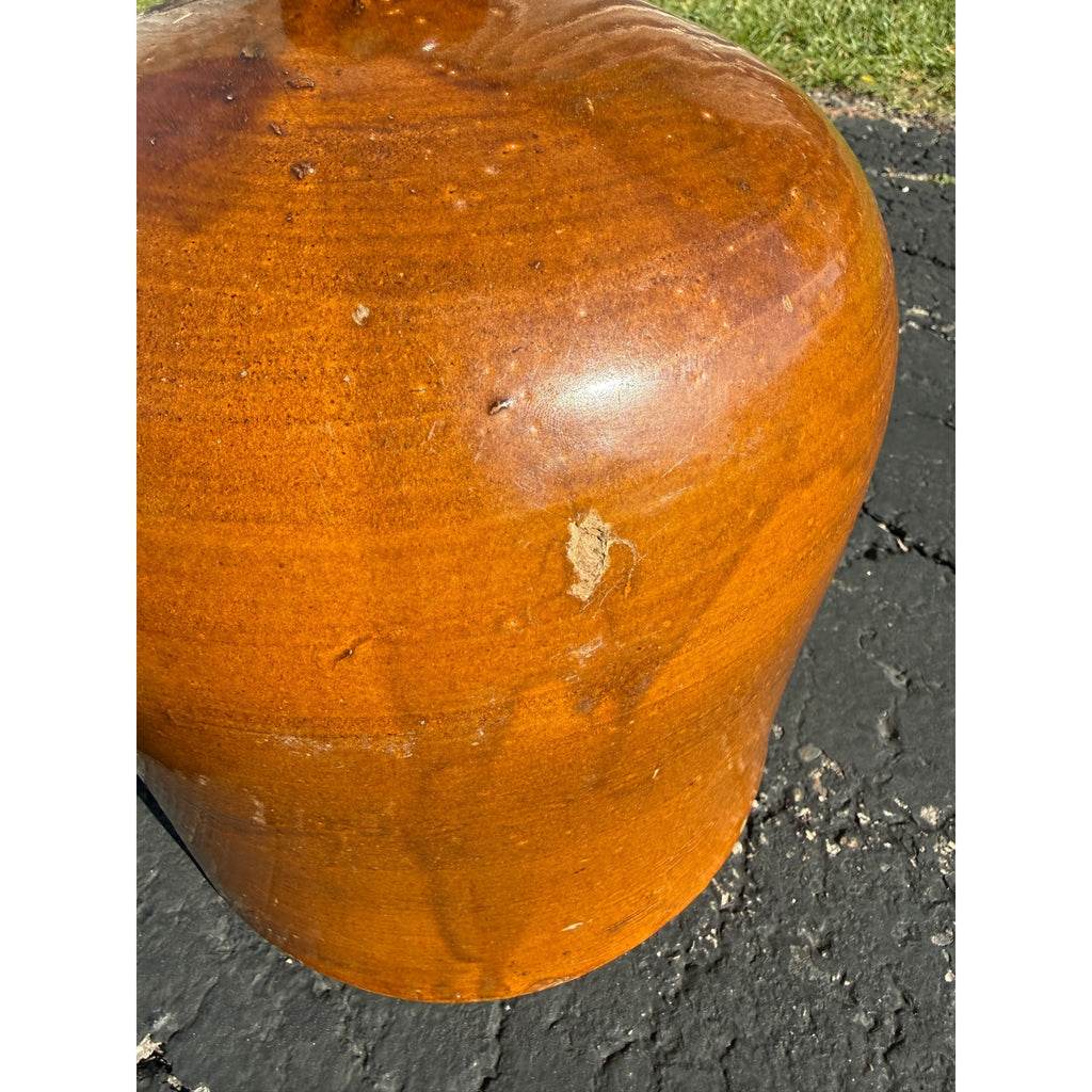 Antique Stoneware Brown Glazed Chicken Farm Waterer Crock Jug