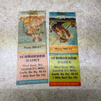 (2) Schroeder Dairy West Bend Wis Kewaskum Advertising Matchbook