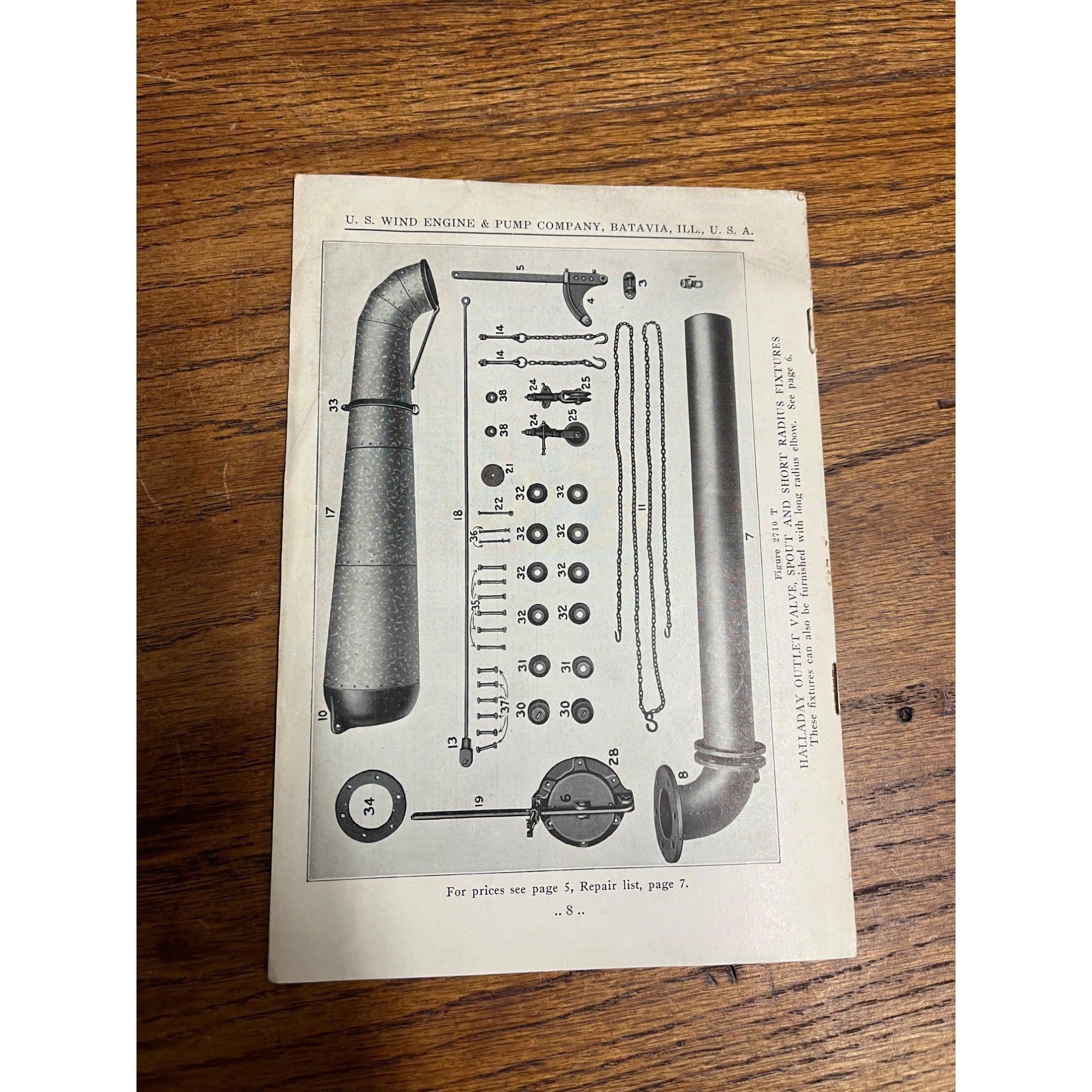 RARE Vintage 1927 US Wind Engine & Pump Co. (Batavia, Illinois) Parts Booklet