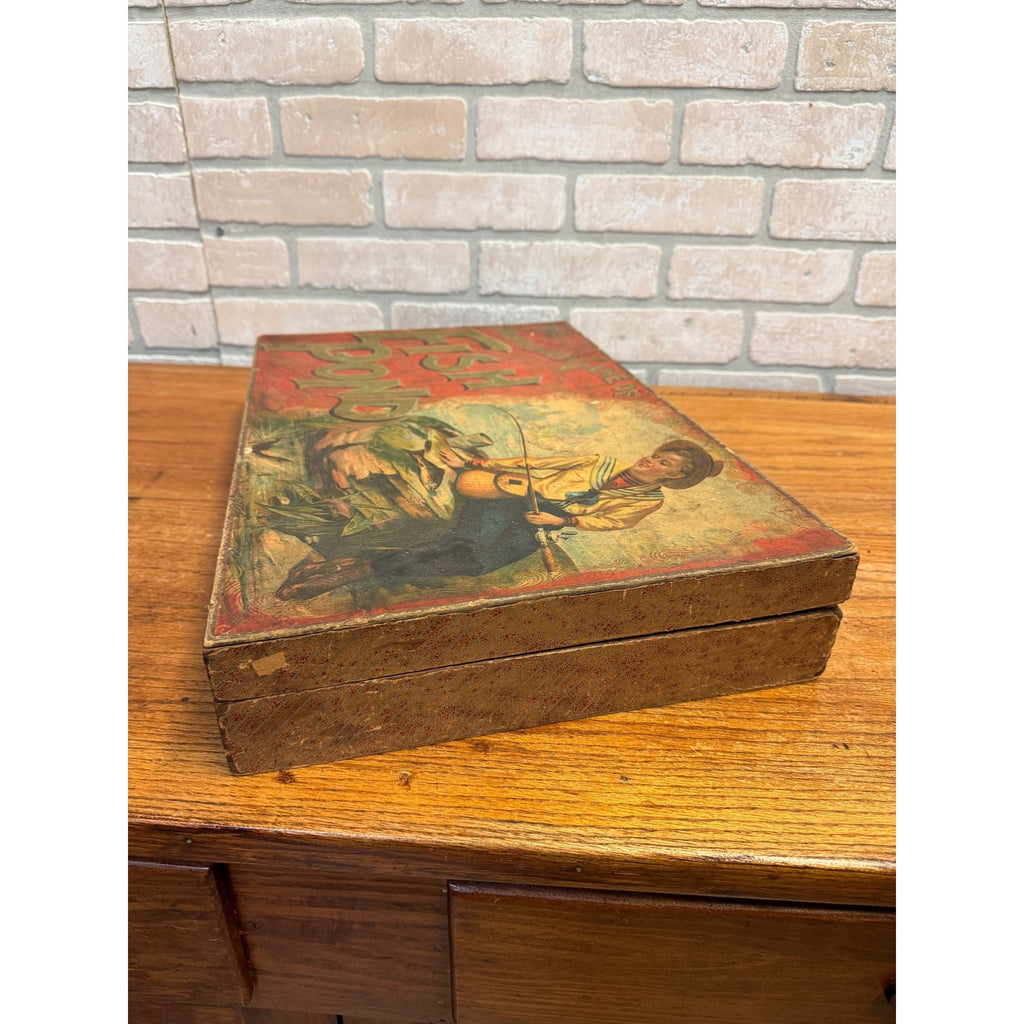 Antique 1890s McLoughlin Improved Game of Fish Pond Early Victorian