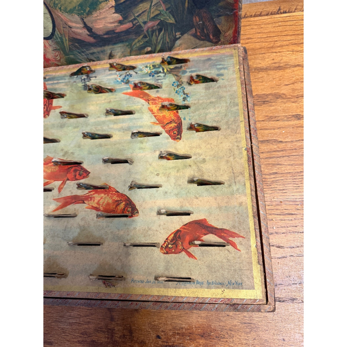 Antique 1890s McLoughlin Improved Game of Fish Pond Early Victorian