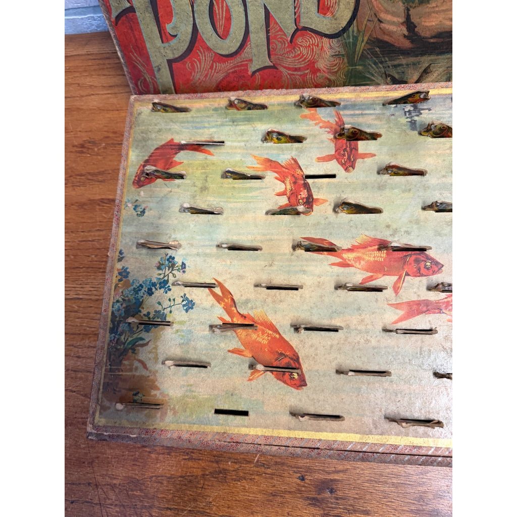 Antique 1890s McLoughlin Improved Game of Fish Pond Early Victorian