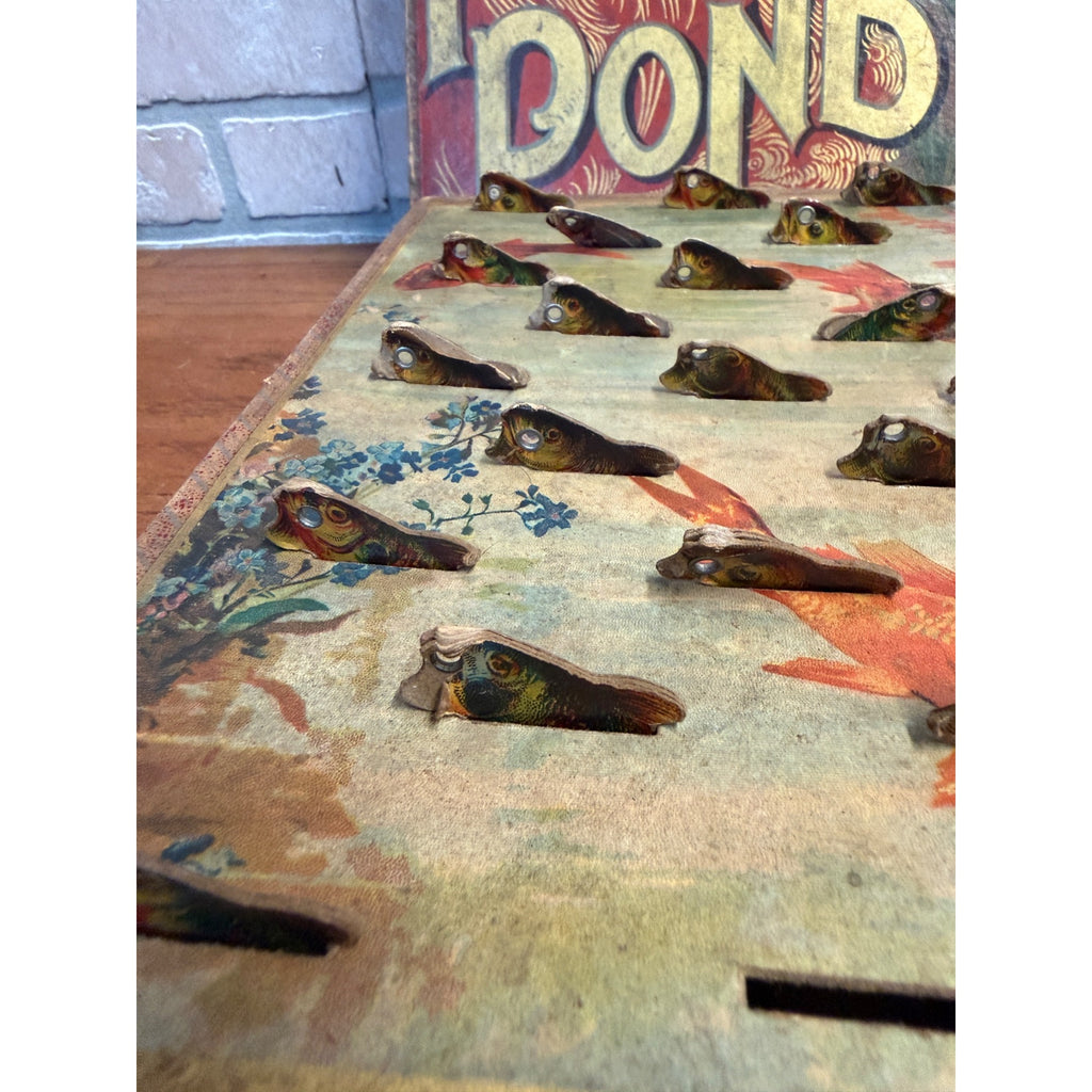 Antique 1890s McLoughlin Improved Game of Fish Pond Early Victorian