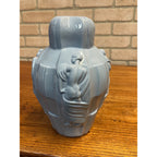 Rare Vintage Ingrid Schlevogt Czech Glass Blue Lamp Base 9" Art Deco