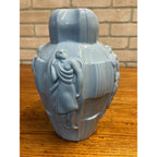 Rare Vintage Ingrid Schlevogt Czech Glass Blue Lamp Base 9" Art Deco