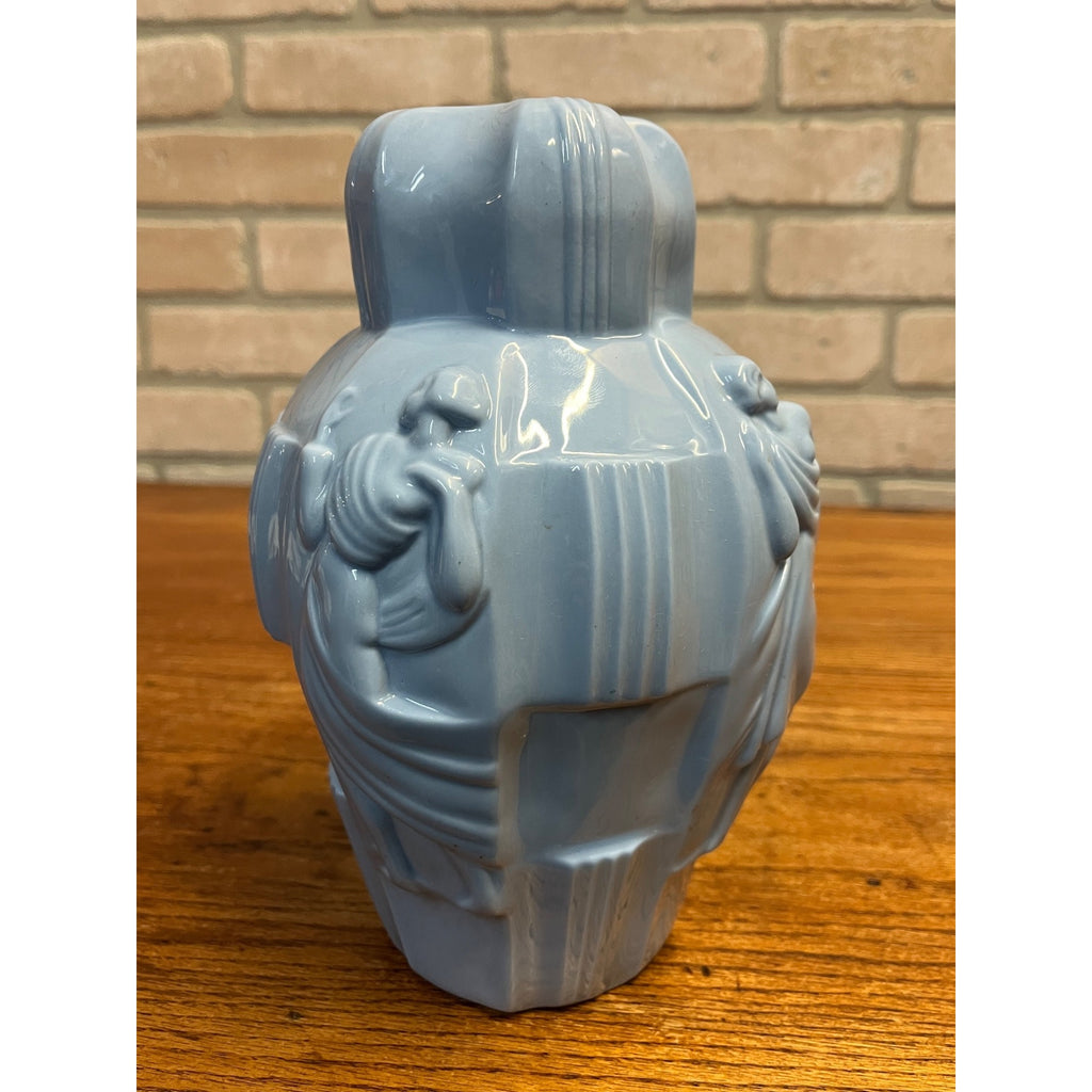 Rare Vintage Ingrid Schlevogt Czech Glass Blue Lamp Base 9" Art Deco