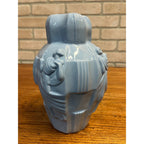 Rare Vintage Ingrid Schlevogt Czech Glass Blue Lamp Base 9" Art Deco