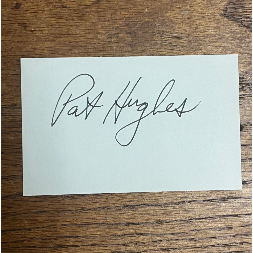 Pat Hughes Signed Autographed Cut Index Card Chicago Cubs Announcer