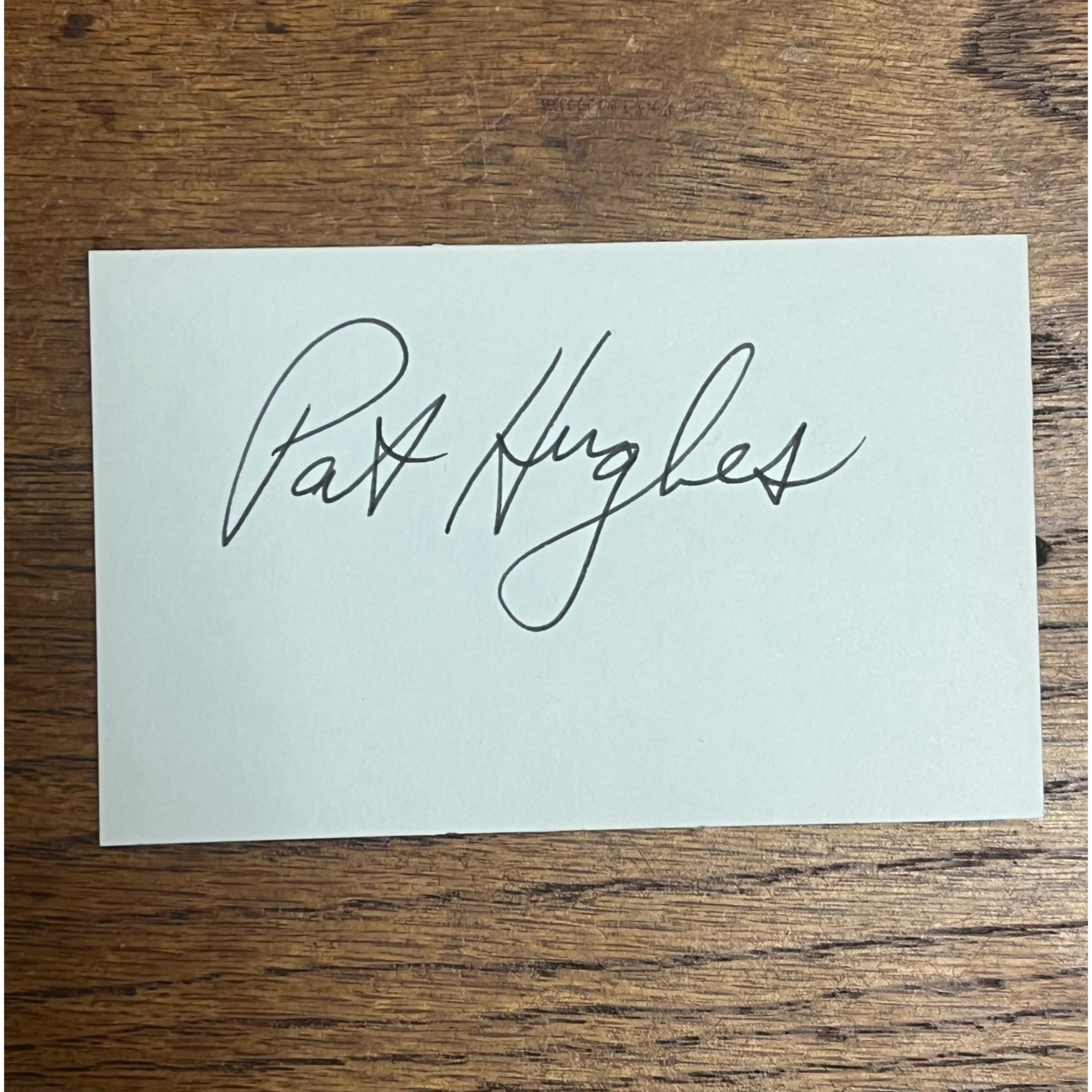 Pat Hughes Signed Autographed Cut Index Card Chicago Cubs Announcer