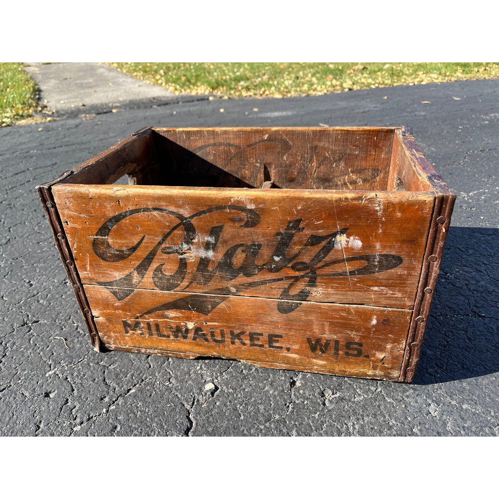 Vintage Blatz Beer Wooden Crate Case Box Milwaukee Wis
