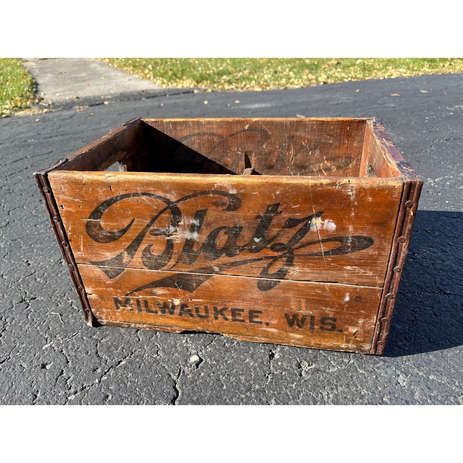 Vintage Blatz Beer Wooden Crate Case Box Milwaukee Wis