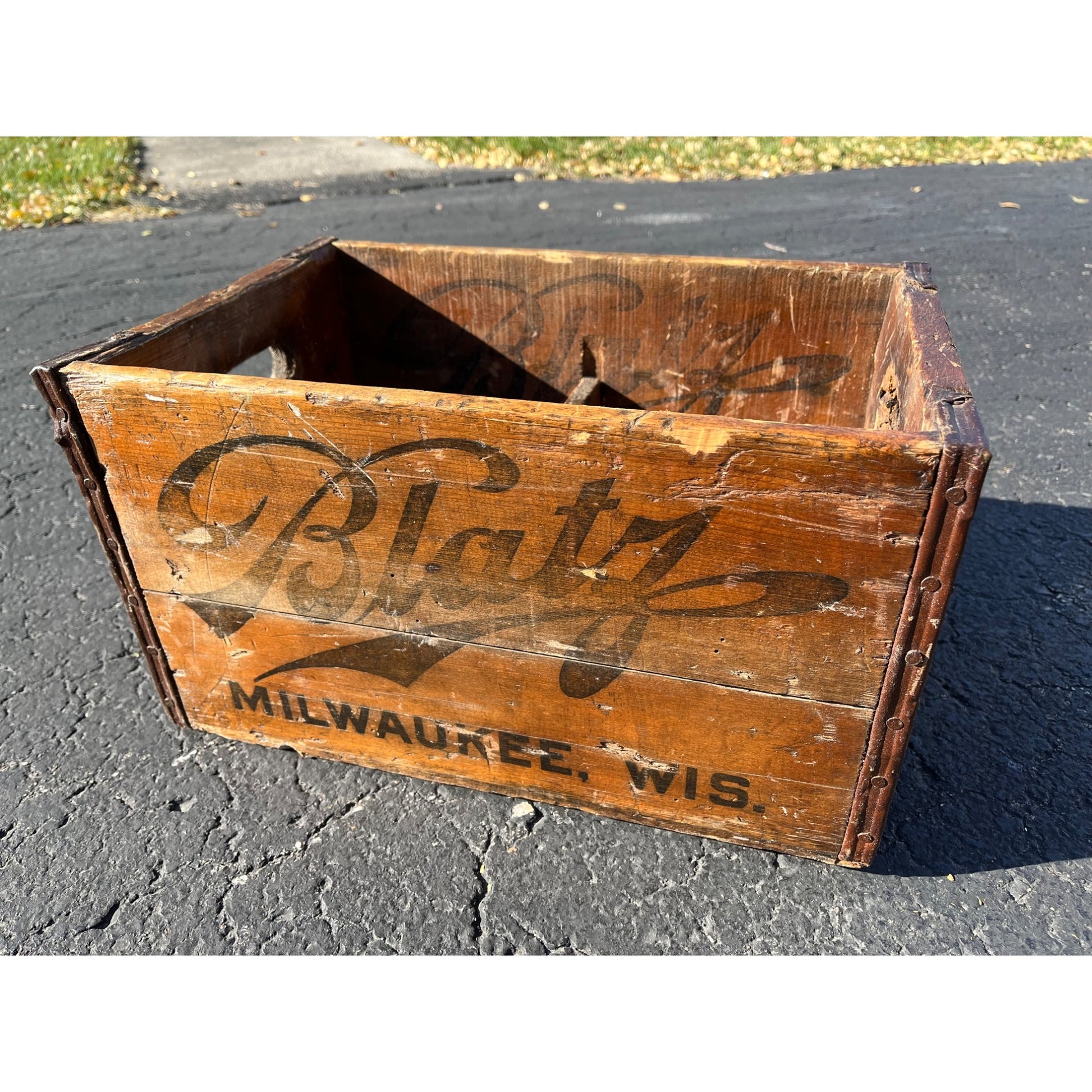 Vintage Blatz Beer Wooden Crate Case Box Milwaukee Wis