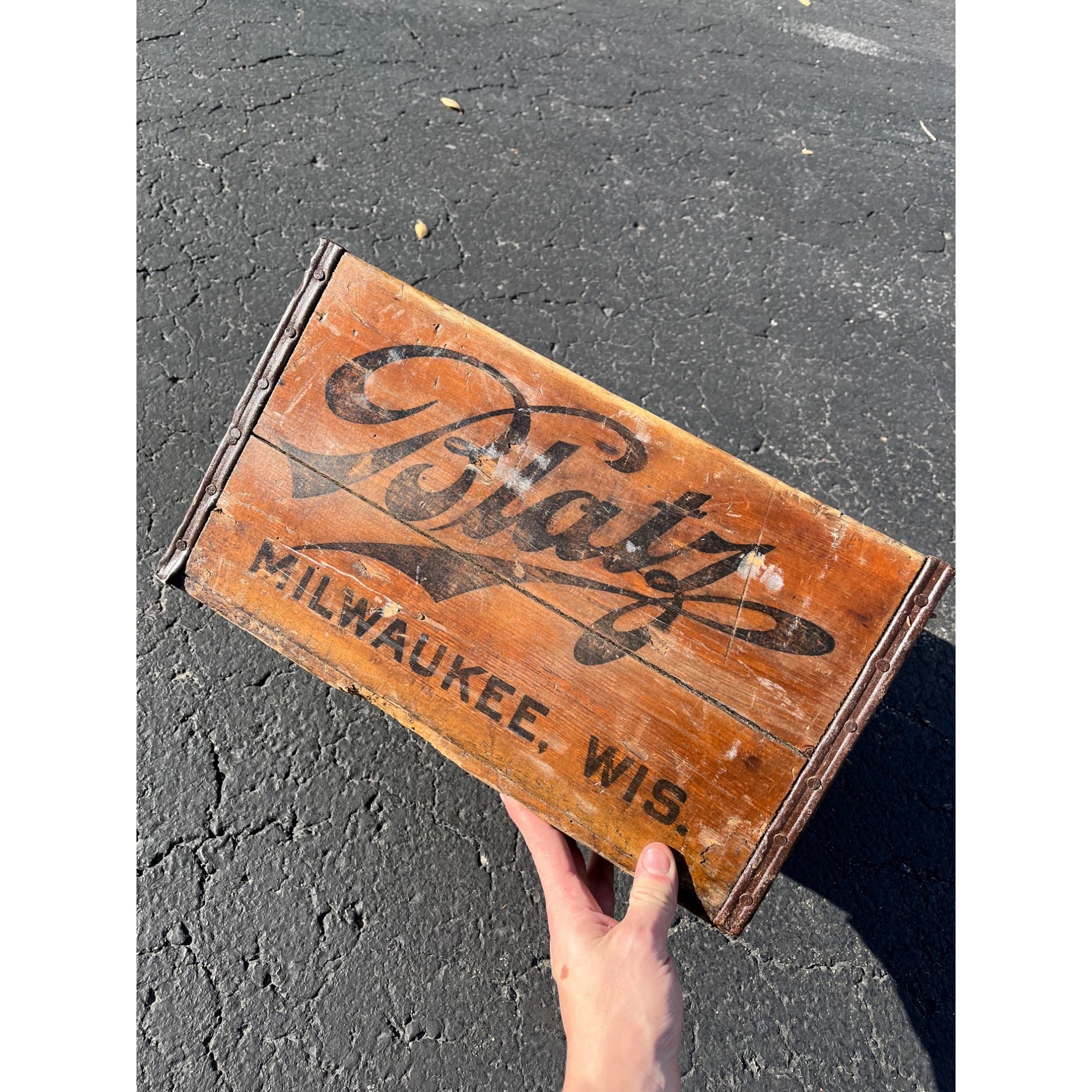 Vintage Blatz Beer Wooden Crate Case Box Milwaukee Wis