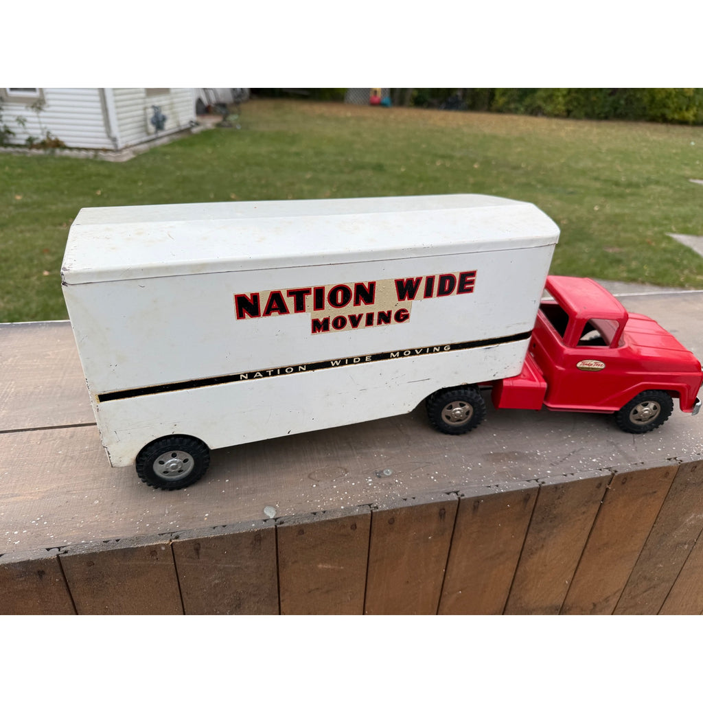 Vintage 1958 Tonka Nation Wide Moving Semi Truck Hauler Pressed Steel Toy