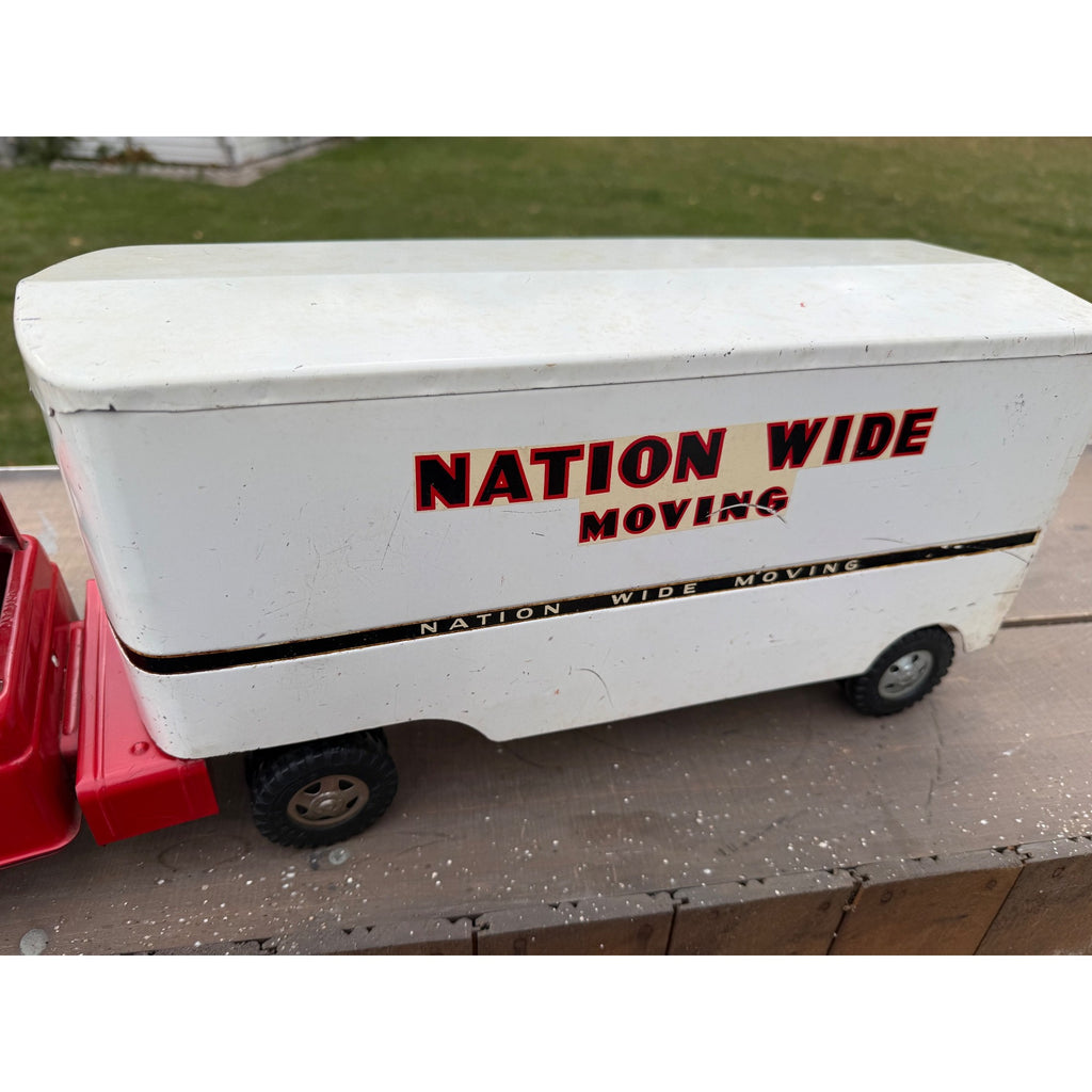 Vintage 1958 Tonka Nation Wide Moving Semi Truck Hauler Pressed Steel Toy