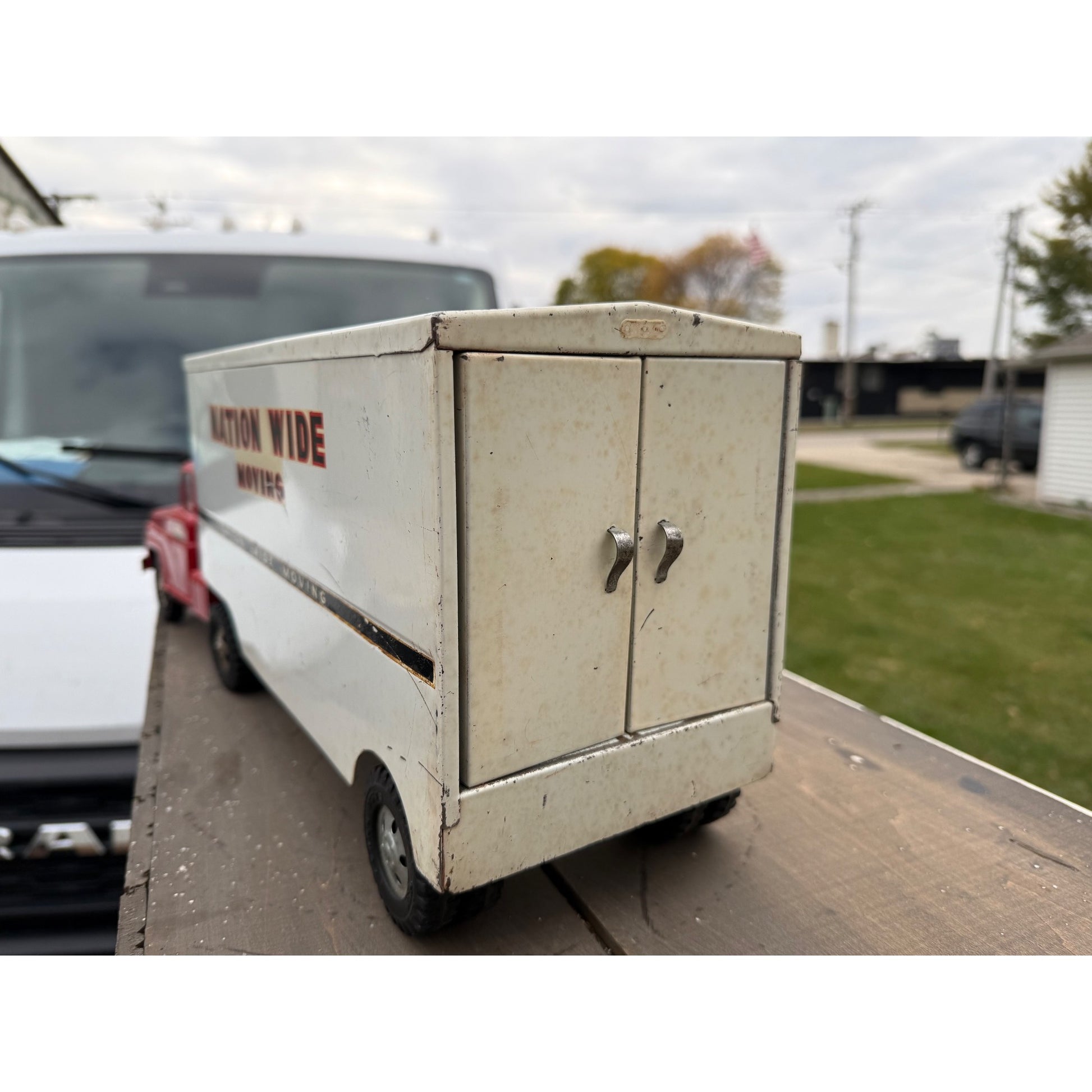 Vintage 1958 Tonka Nation Wide Moving Semi Truck Hauler Pressed Steel Toy