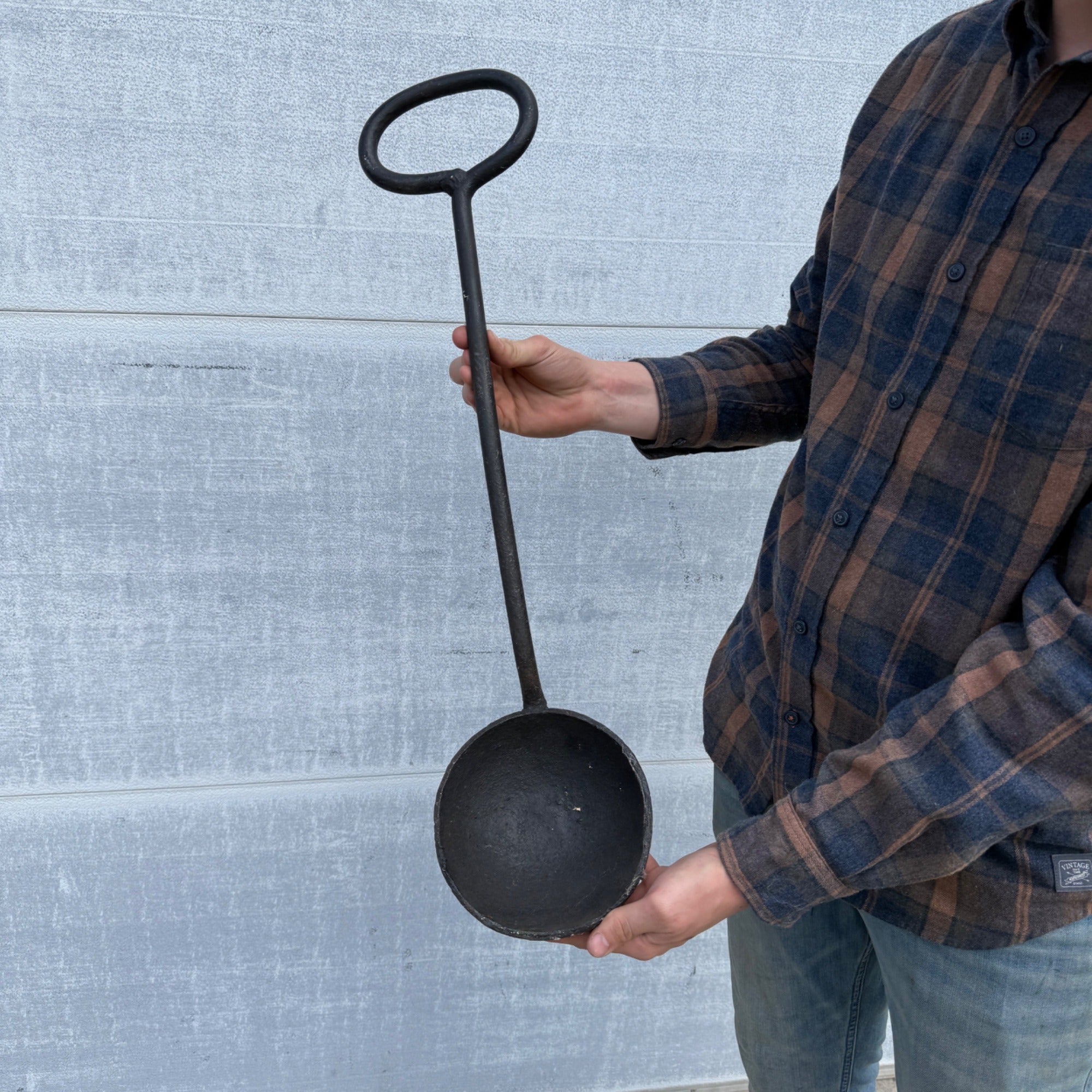 Antique Large Smelting Pot Ladle Blacksmith Tool 27"