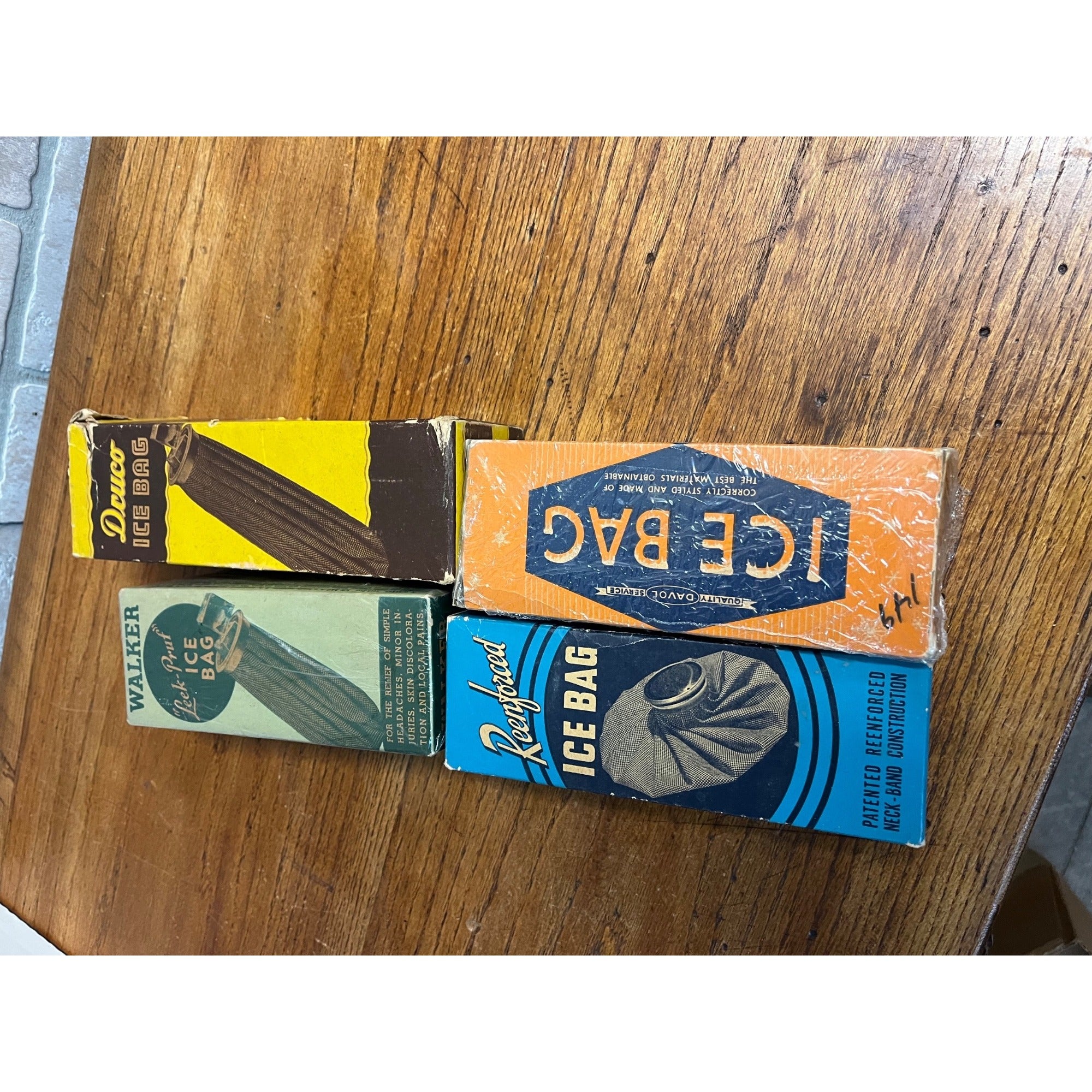 Vintage Huge Lot 1950s Rubber Refillable Ice Packs Caps w/ Orig. Boxes