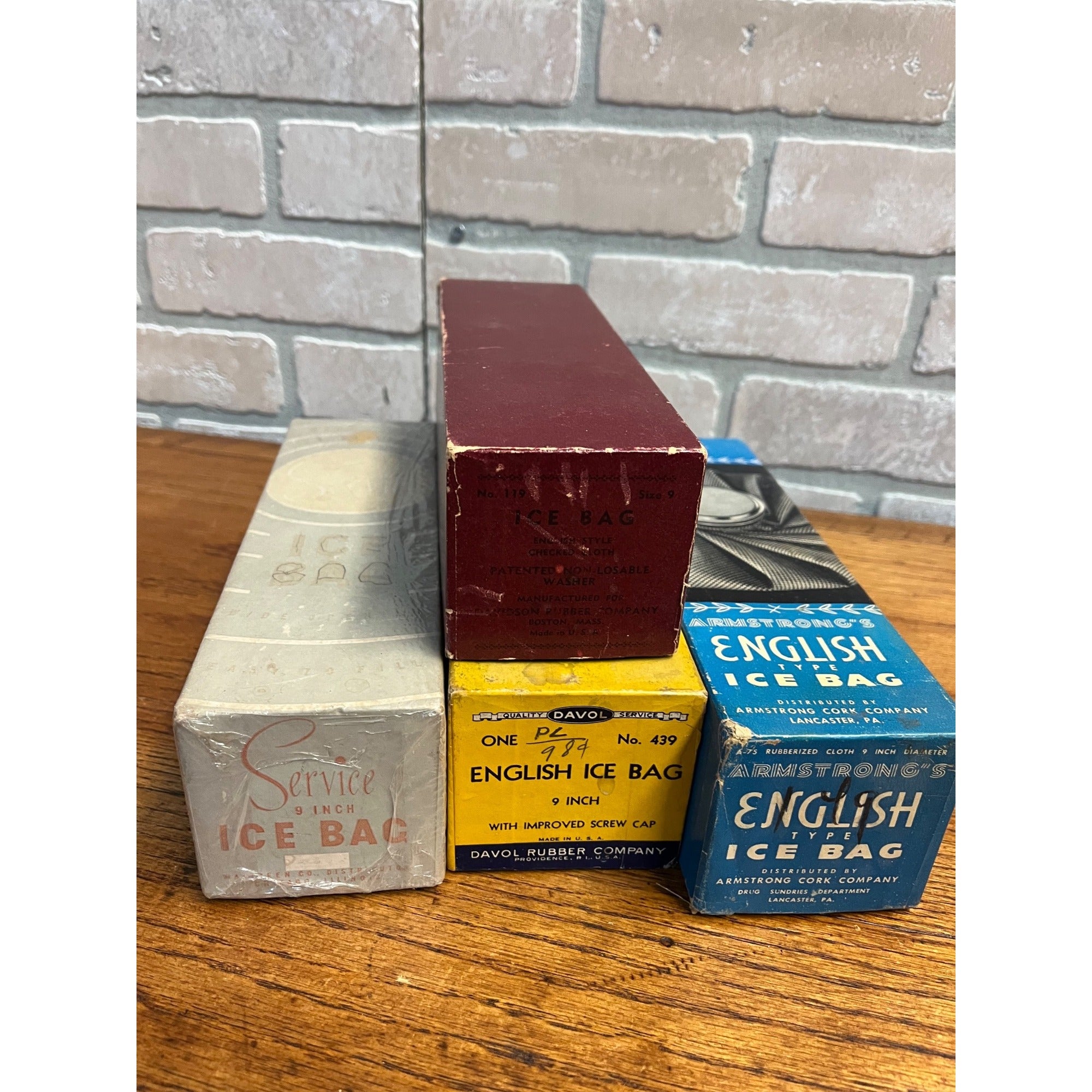 Vintage Huge Lot 1950s Rubber Refillable Ice Packs Caps w/ Orig. Boxes