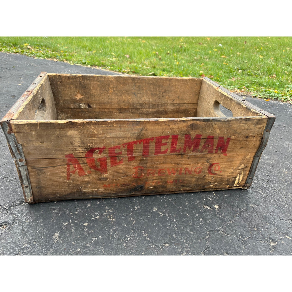 Vintage A. Gettelman Brewing Co. Milwaukee WI Wooden Beer Crate Bottle Case