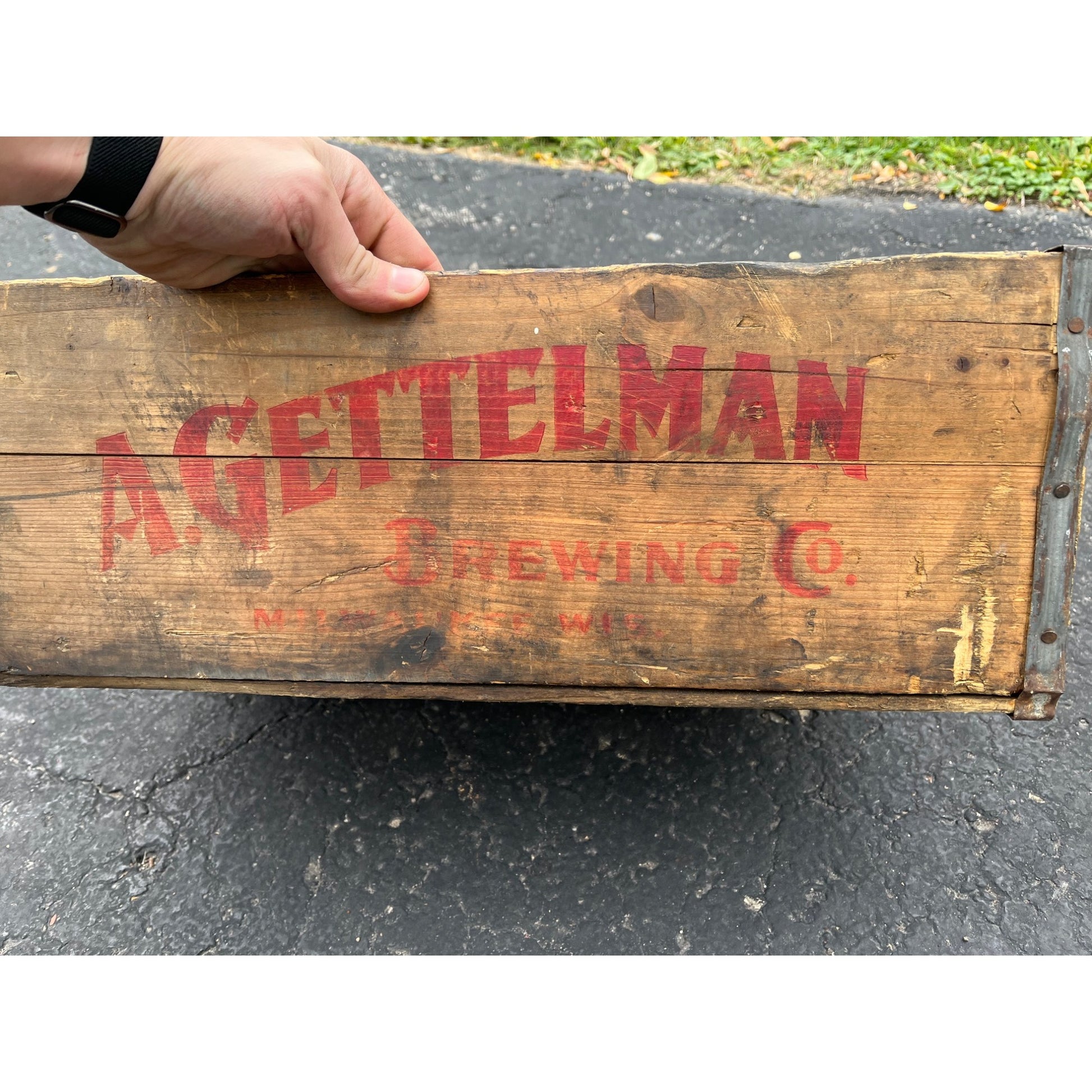 Vintage A. Gettelman Brewing Co. Milwaukee WI Wooden Beer Crate Bottle Case
