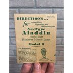 Nu-Type Aladdin Kerosene Mantle Lamp Model B Instruction Brochure