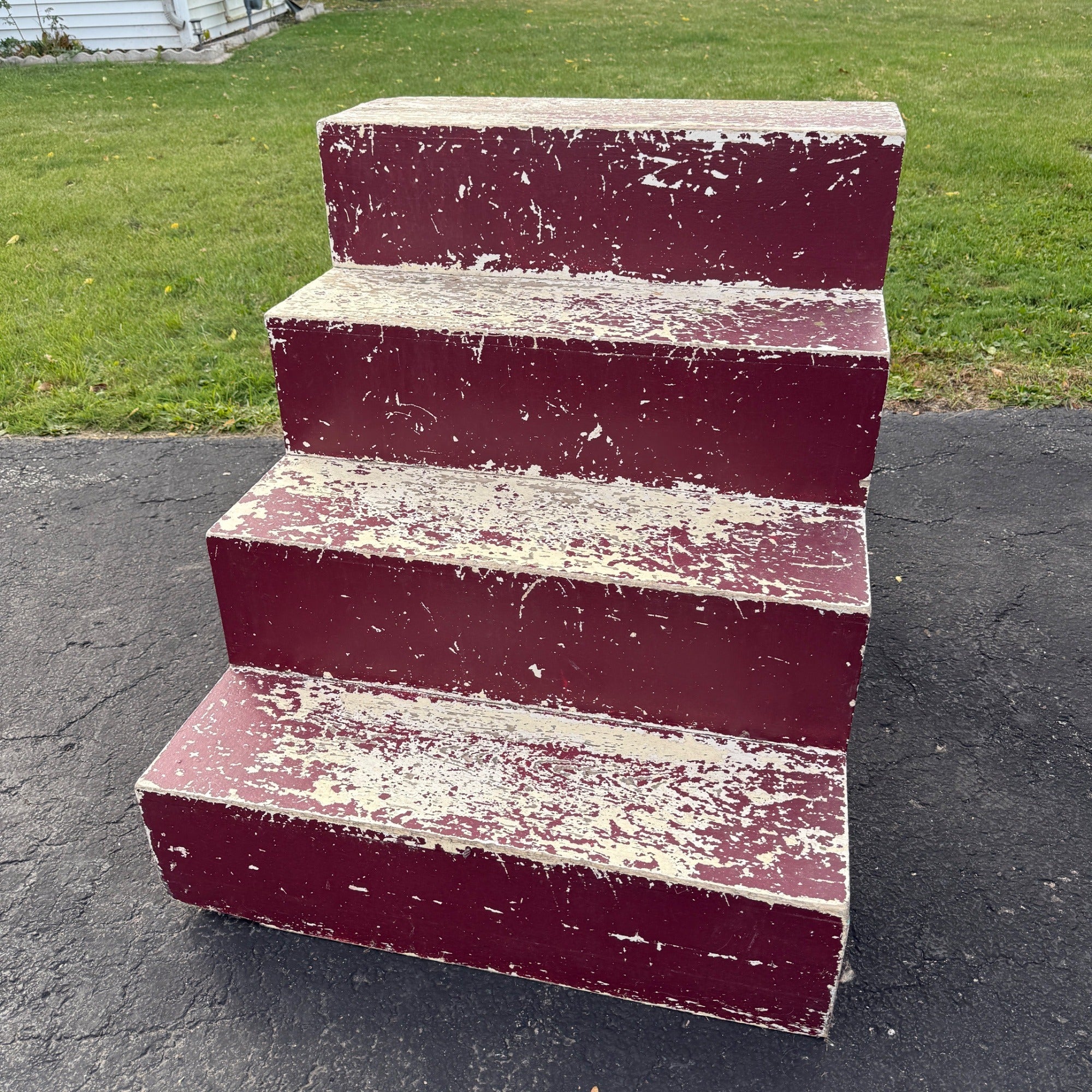 VIntage Wooden Rustic Stairs Staging Shelf Decor