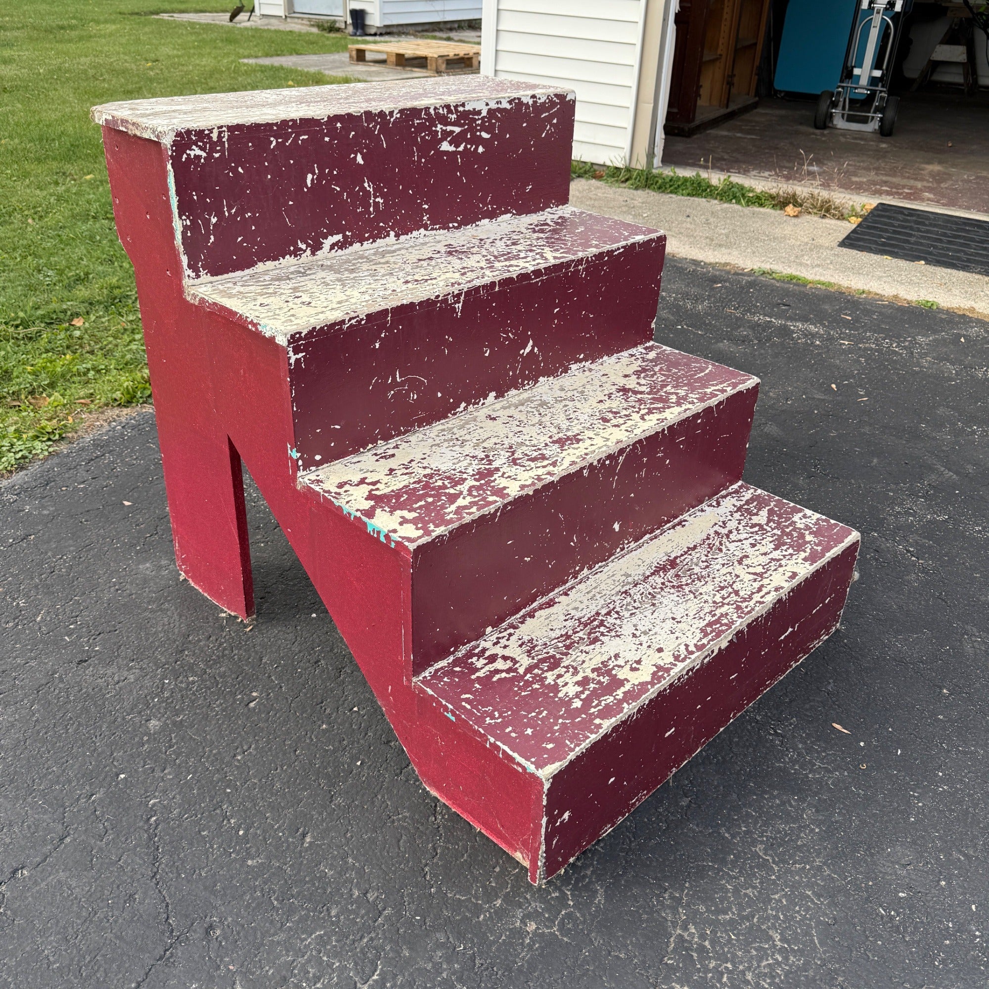 VIntage Wooden Rustic Stairs Staging Shelf Decor