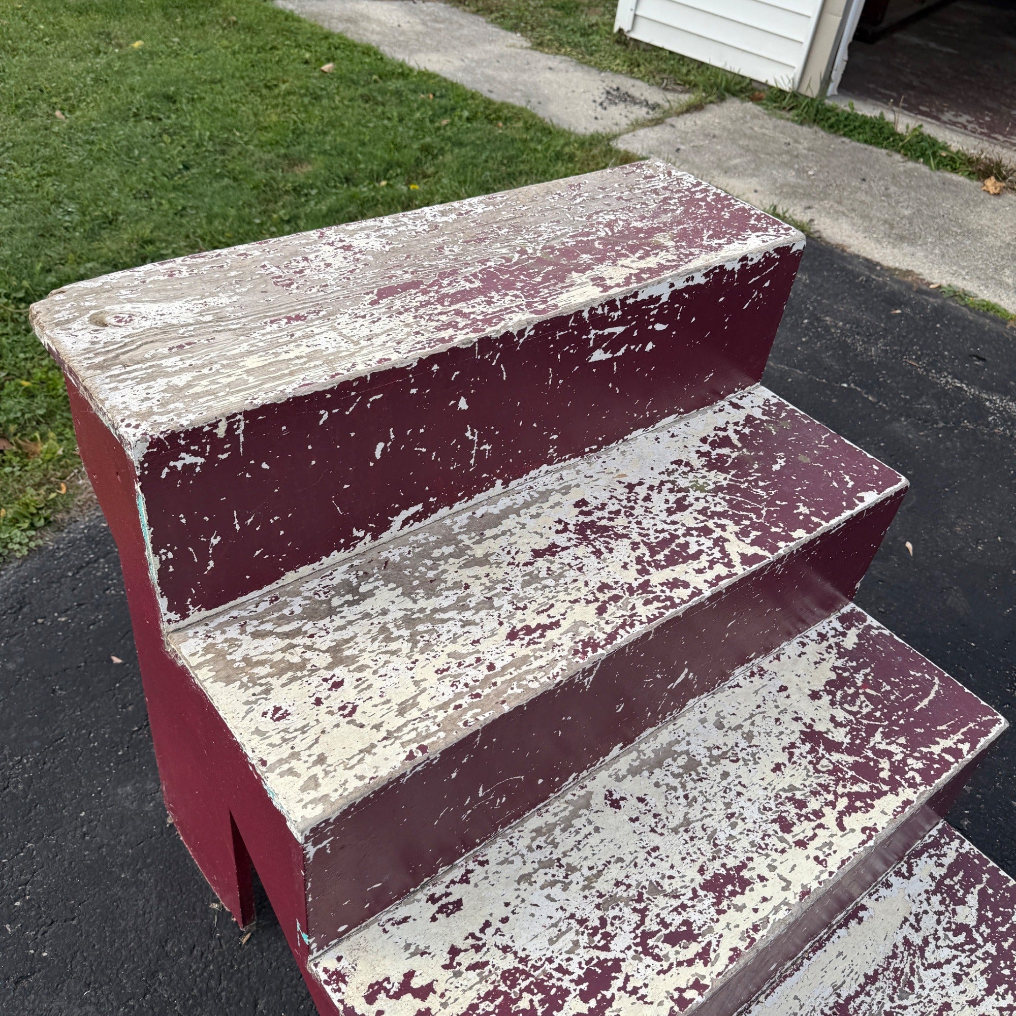 VIntage Wooden Rustic Stairs Staging Shelf Decor