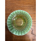 Vintage Fenton Green Opalescent Uranium Saucer Underplate for Condiment Bowl