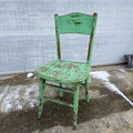 Vintage Chippy Green Farmhouse Wooden Chair Distressed Rustic