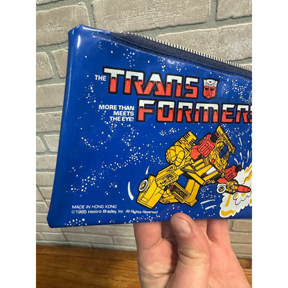 Vintage 1985 Transformers Pencil Pouch Zippered Case Holder School