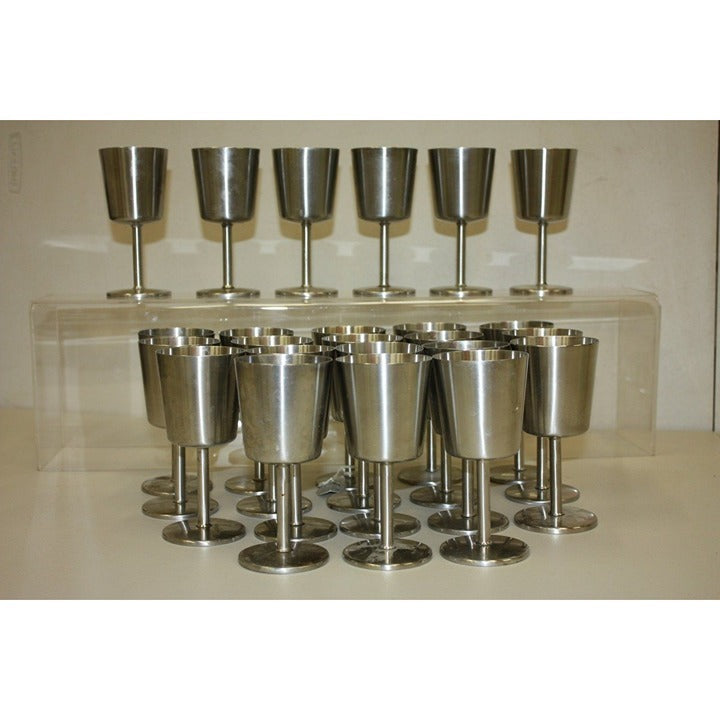 Vintage 1960s Old Hall Stainless Wine Goblets Cups MCM Robert Welch Set of (24)