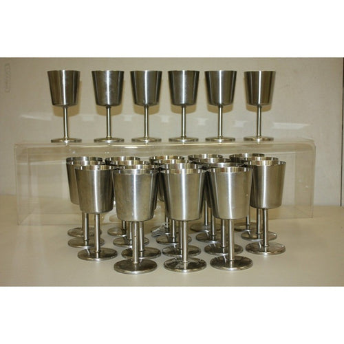 Vintage 1960s Old Hall Stainless Wine Goblets Cups MCM Robert Welch Set of (24)