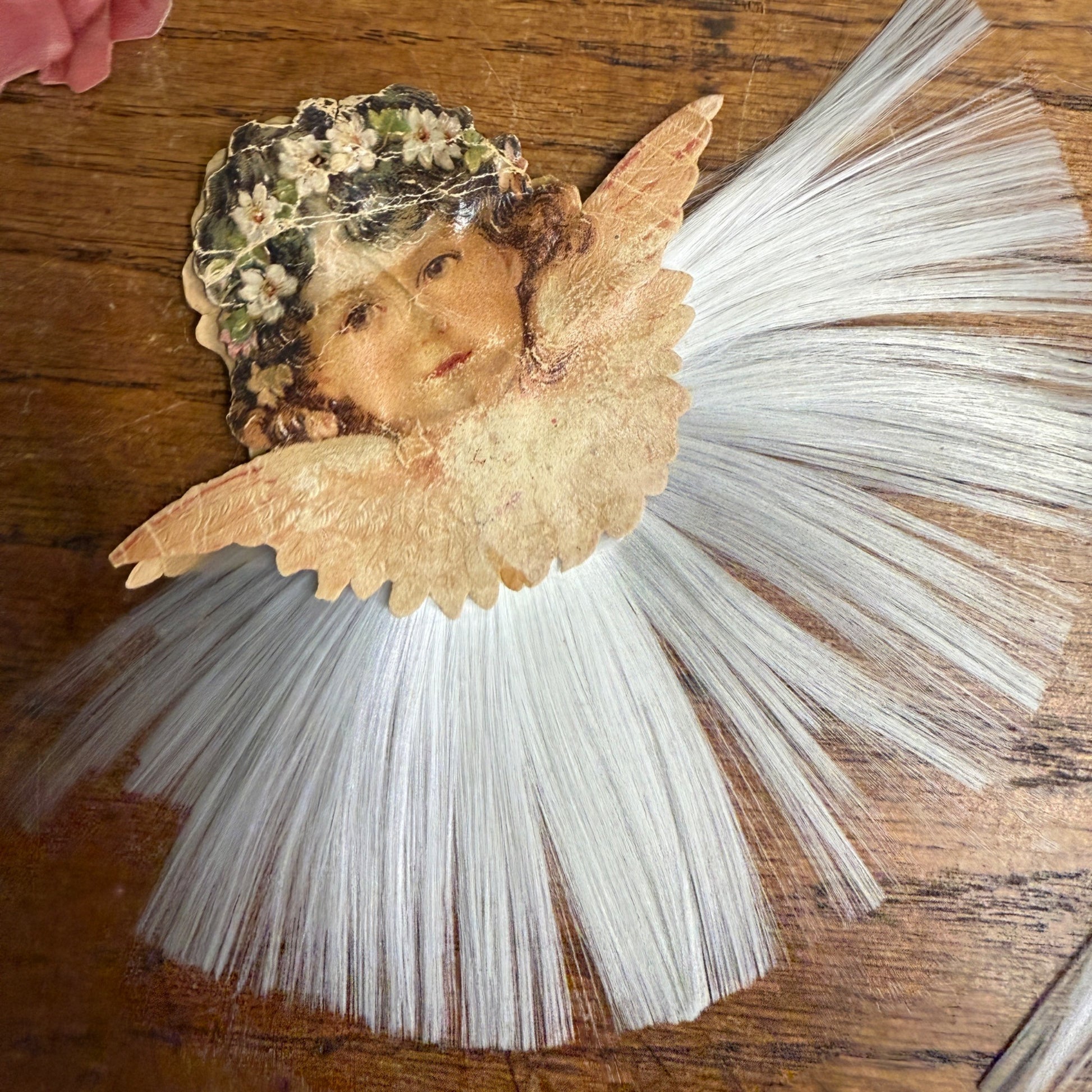 Lot Victorian Spun Cotton Ornaments Angels Christmas Xmas Decor