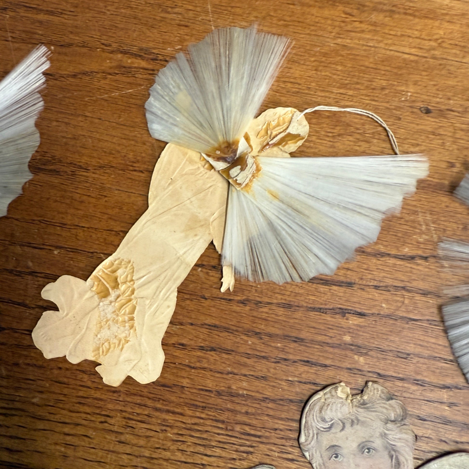 Lot Victorian Spun Cotton Ornaments Angels Christmas Xmas Decor