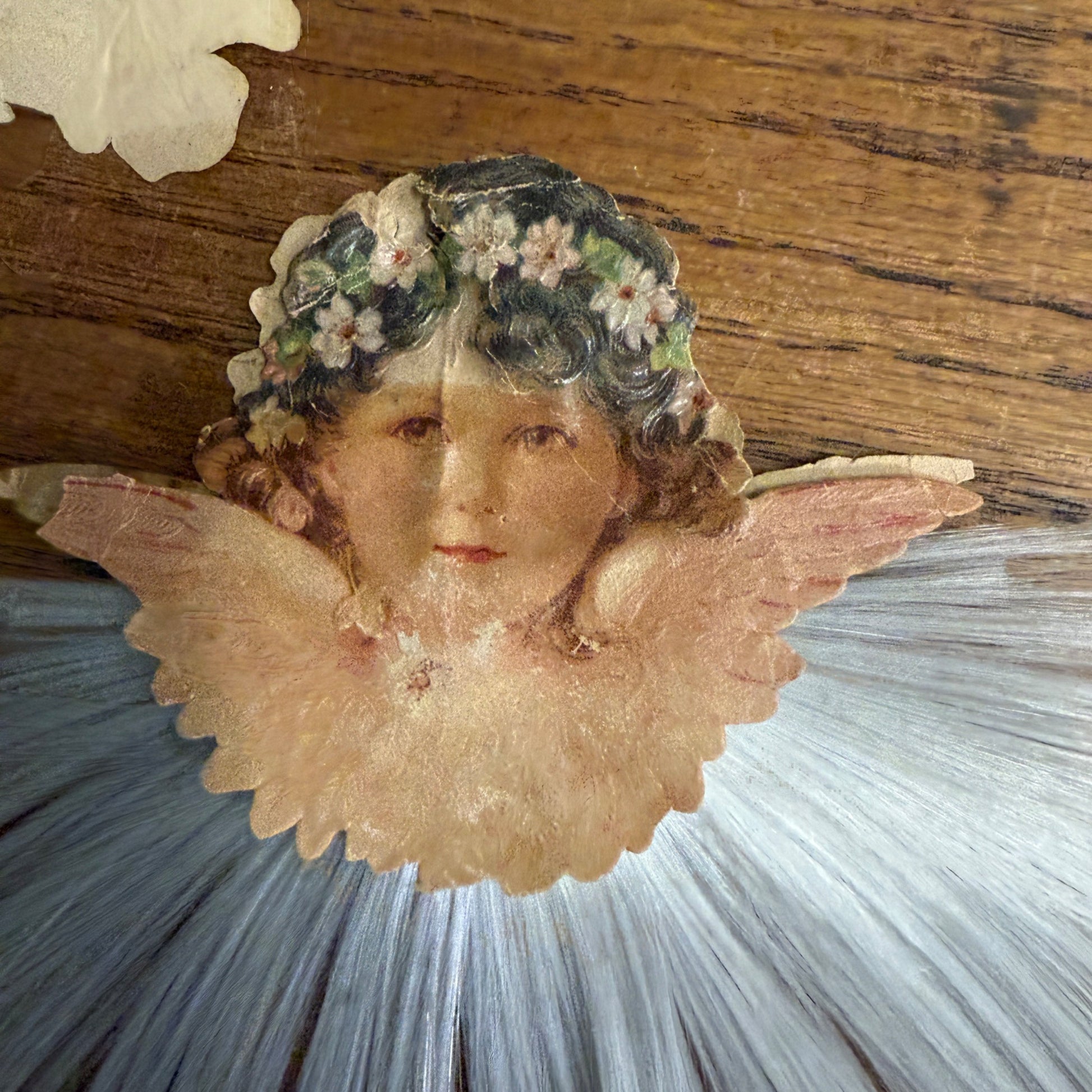 Lot Victorian Spun Cotton Ornaments Angels Christmas Xmas Decor