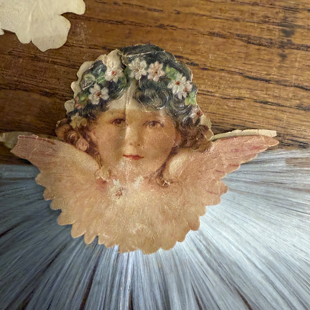 Lot Victorian Spun Cotton Ornaments Angels Christmas Xmas Decor