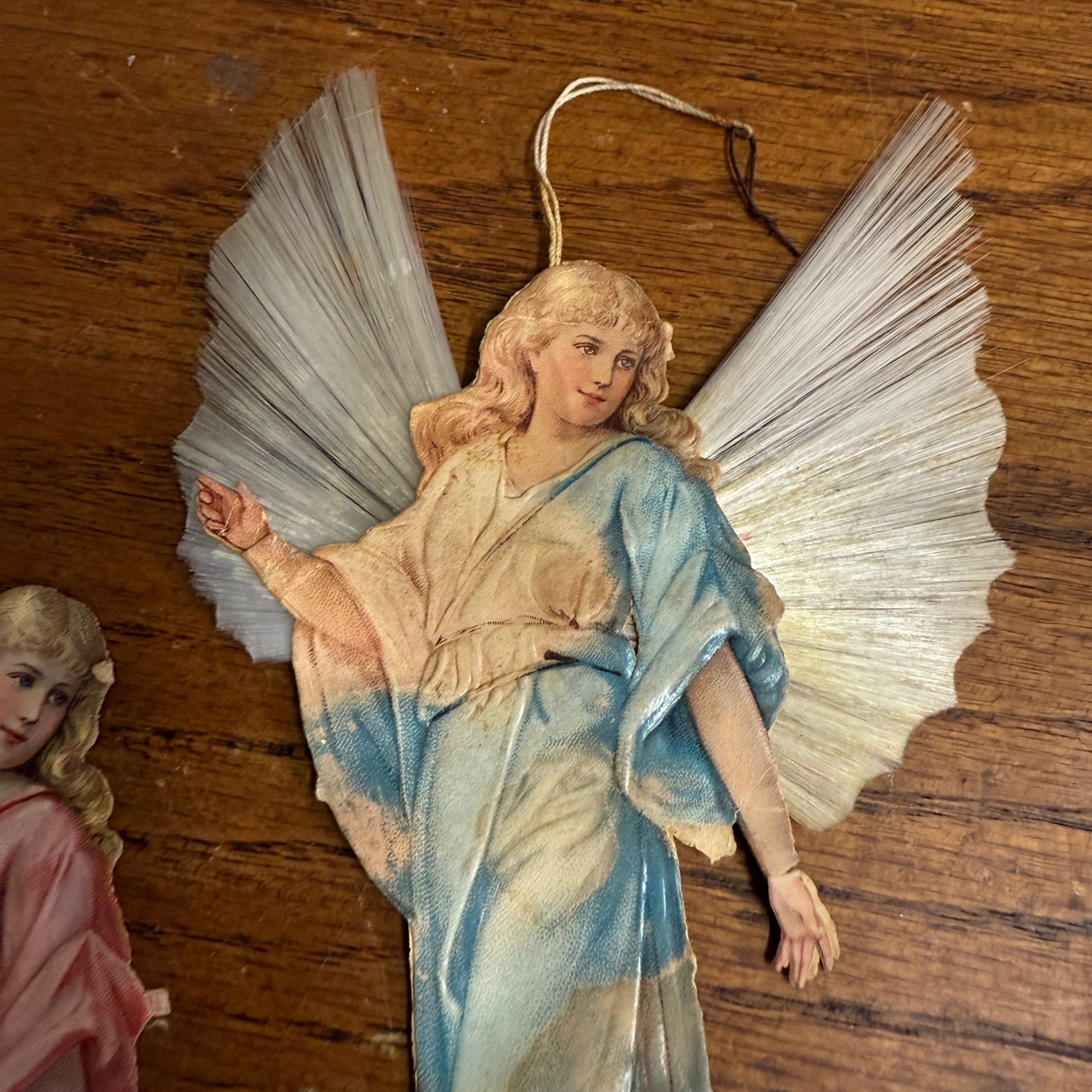 Lot Victorian Spun Cotton Ornaments Angels Christmas Xmas Decor
