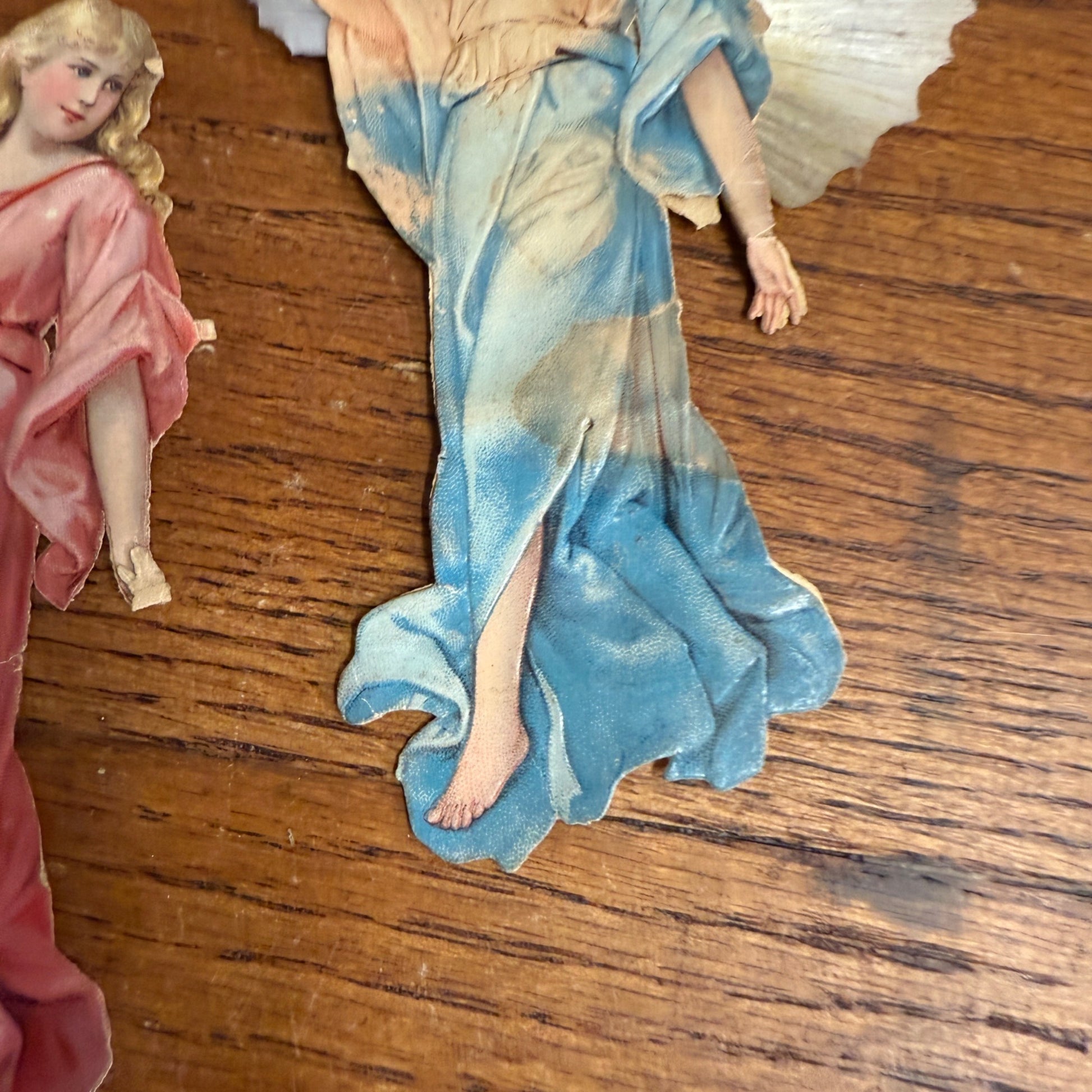 Lot Victorian Spun Cotton Ornaments Angels Christmas Xmas Decor