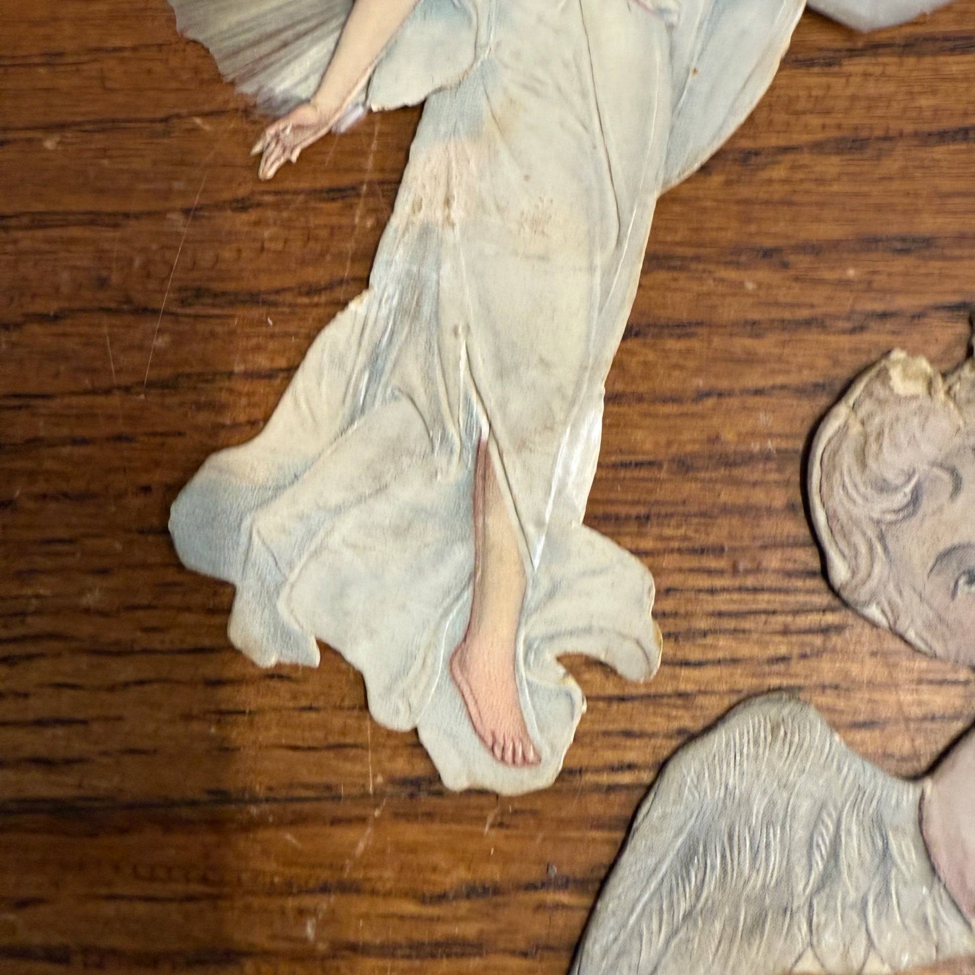 Lot Victorian Spun Cotton Ornaments Angels Christmas Xmas Decor