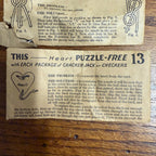 (3) Vintage Cracker Jack Prize Prizes Premiums Conjuring Rings Heart