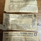 (3) Vintage Cracker Jack Prize Prizes Premiums Conjuring Rings Heart