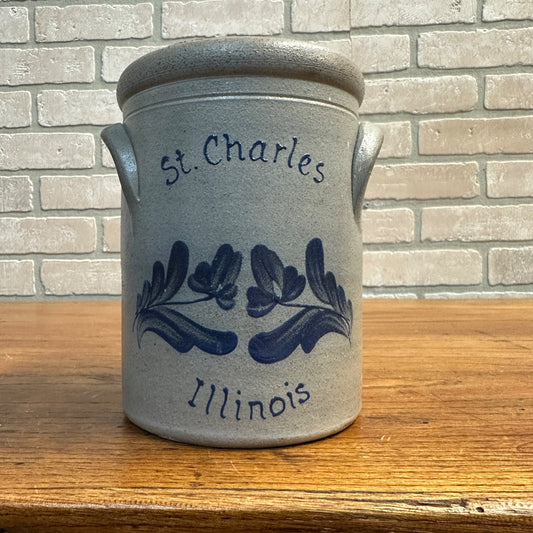 Vintage Rockdale Stoneware Crock St. Charles Illinois 1993 Edgerton Wis